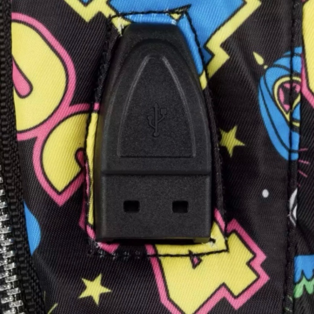 2024 Disney Parks Walt Disney World Crossbody Sling Bag Black Neon Mickey Castle - Picture 3 of 3